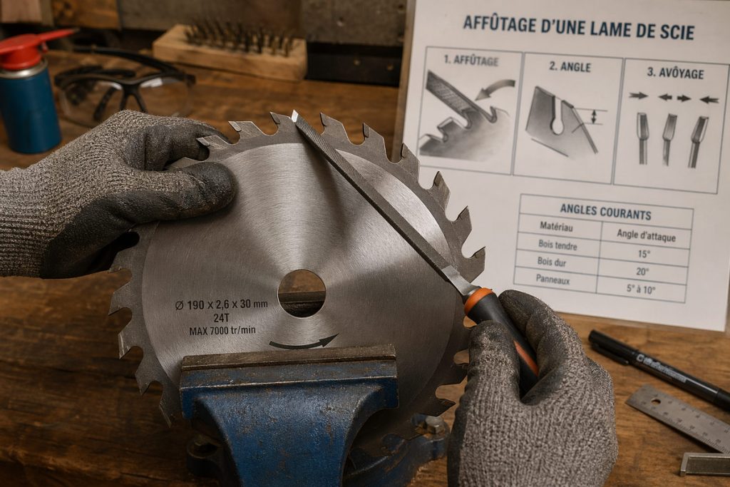 affûtage lame de scie