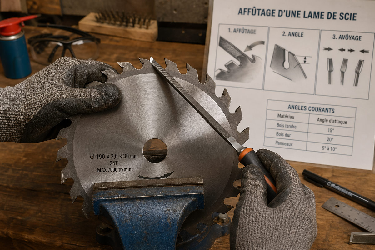 affûtage lame de scie