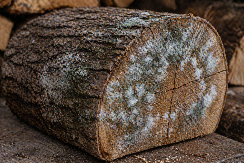 Bûche avec du moisi