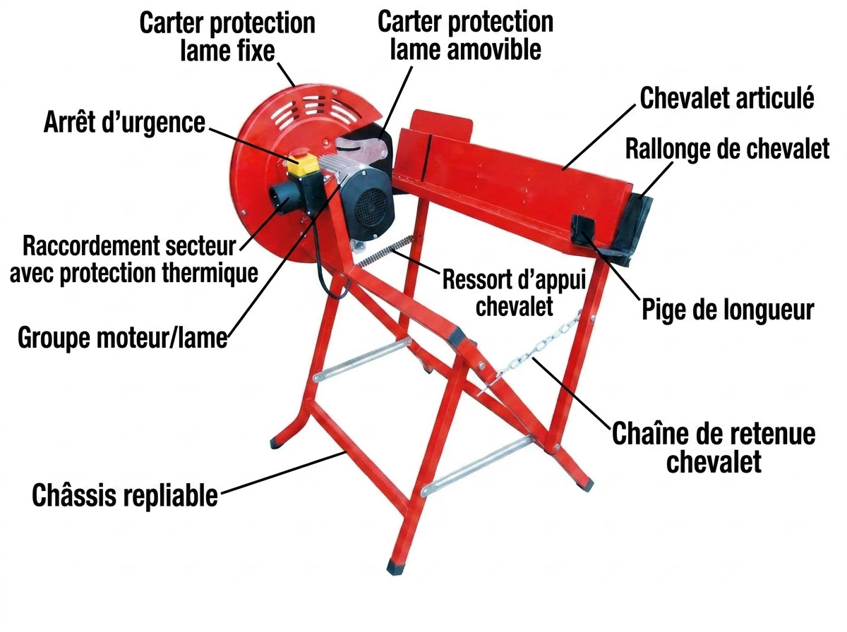 Anatomie d’une scie à bûches : repères essentiels pour comprendre son fonctionnement
