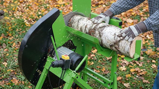 fonctionnement scie a buche